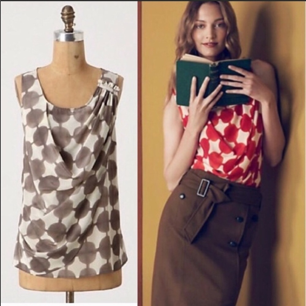 Anthropologie Maeve Silk Quantum Top